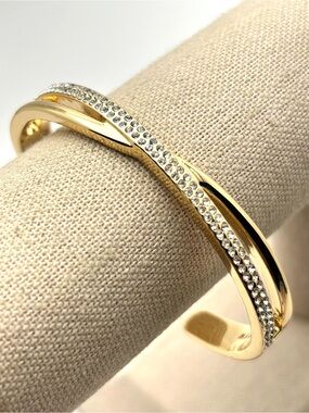 J. Crew Pave and Gold Cuff Bracelet